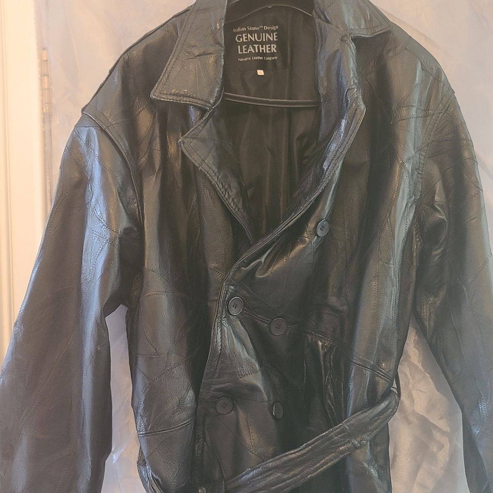 Italian Stone Design I Full Length Leather Coat (NWOT)